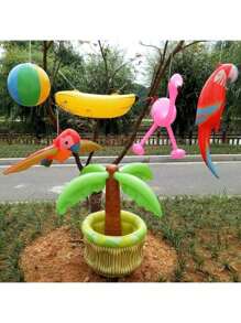 5 Stück/10 Stück aufblasbane Bananen, Wurfspiel Requisite, geeignet für Junggesellinnenabschied, Bachelorparty, Festival Tanzparty, Dekoration für Verlobungsfeier, Pool Party (Wurfring Farbe wird zufällig gesendet)