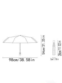 1pc Automatic Sun/Rain Umbrella Large 8-Rib Foldable Umbrella For UV Protection For School,Office,Household,Travel, Back To School Supplies Summer Cooling,Beach,Travel