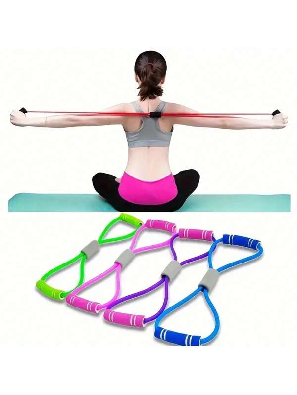 Moderate Resistance 8-Shape Resistance Bands, Shoulder Workout Equipment, Elastic Band, Fitness Yoga Gear For Women, Suitable For Full Body Workout, Great For Beginners Gym Accessories