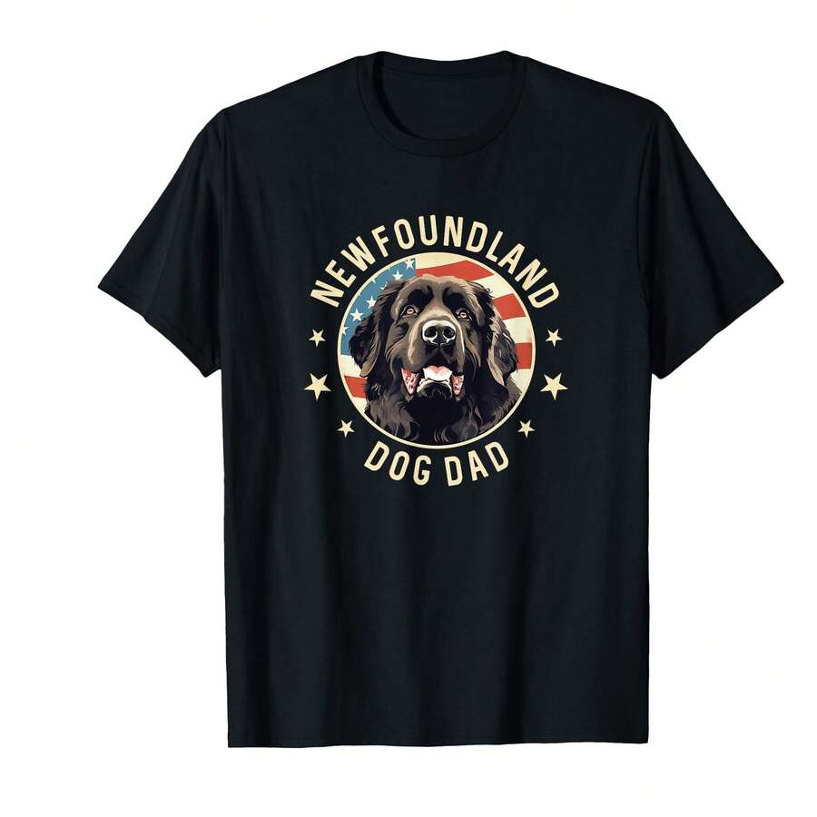 Newfoundland Dog Gifts For Men, Newfie Newfoundland Dog Dad T-Shirt)SP Gifts For Her - Black - View 1