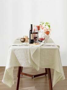 1 Stück minimalistisch frische, mehrfarbige, krauselstrukturierte Tischdecke, maschinenwaschbar für Restaurant, Küche, Picknick, Party, quadratische Tischdekorationen