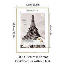 1pc/2pcs Large Aluminum Alloy Photo Frame, Gold, Silver, Black Metal Poster Frame, Narrow Matte Rounded Minimalist Art Frame, A2 Certificate Photo Frame, 50x70cm Personal Art Portrait Frame, 40x50cm Brick Painting Frame, 50x60cm Decorative Painting Frame, Home Wall Decor Frame, Comes With Backing Board And Installation Accessories. - Multicolor - View 23