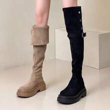 Women Over-The-Knee Boots - Brown - View 3