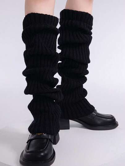 زوج من الجوارب الدافئة المزينة بخطوط رأسية ذات لون أحادي مناسبة للنساء، مناسبة للربيع والخريف والشتاء، هدية عيد الميلاد