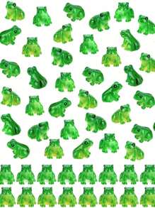 Pequeñas esculturas de resina de rana verde DH-1182, modelos de animales para jardín de hadas, paisaje de musgo, artesanías de contenedores de vidrio DIY, accesorios de decoración del hogar, decoraciones de fiesta