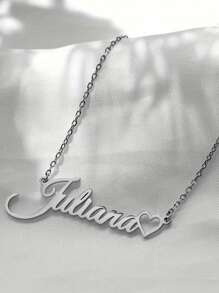 [Collar personalizado] Collar con nombre personalizado - Colgante de corazón de acero inoxidable en fuente cursiva, regalo del Día de San Valentín, uso diario, accesorio anual, diseño de fuente elegante, cadena refinada, ornamento encantador y grácil, diseño personalizado, adecuado como regalo reflexivo y accesorio diario de vestir, multifuncional, ornamental, letra, elegante, moderno, colorido, lindo, adorable, casual, personalizado, único, personalizado, regalos ideales para él, regalos ideales para ella