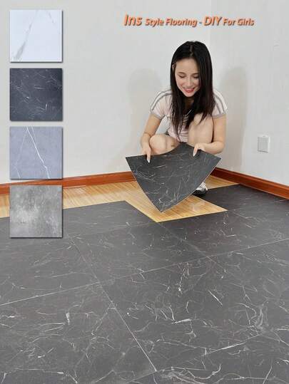 10pcs Large Size Marble Pattern Self-Adhesive Floor Tiles, Room Decor PVC Vinyl Flooring. Peel And Stick Tiles, Kitchen Tile Stickers, Bedroom Decor Removable Wallpaper. Home Decor Peel And Stick Flooring. Bathroom Waterproof Tile Stickers. Non-Slip Vinyl Flooring. Wall Art Decor, Vinyl Wallpaper, Wall Stickers. Two Sizes: 30cm And 40cm (11.8 Inches And 15.8 Inches)