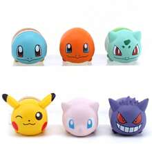 pokemon 6pcs Cartoon Mini Anime Character Desktop Decor, Desktop Decorative Doll, Anime Collection Model, Figurine Collection, Model Doll, Suitable As Birthday Gift, Holiday Gift