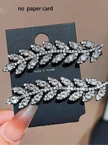 2pcs/4pcs Rhinestone Wheat Ear Hair Clip,Bangs Clip,Delicate Side Clips,Nape Hair Clips,Sweet Half Up Hair Clips