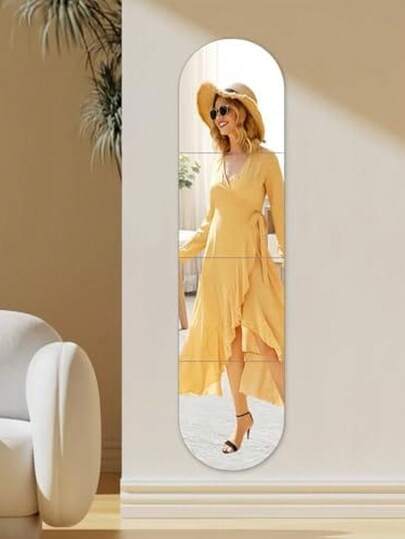 4 piezas de pegatinas tipo espejo de acrílico autoadhesivas y desmontables con forma de arco de mapa mundial, material flexible y resistente al impacto para crear una estética segura en el hogar, esquinas redondeadas para eliminar el riesgo de golpes, respaldo adhesivo de alta definición que puede pegarse firmemente a la pared y los gabinetes