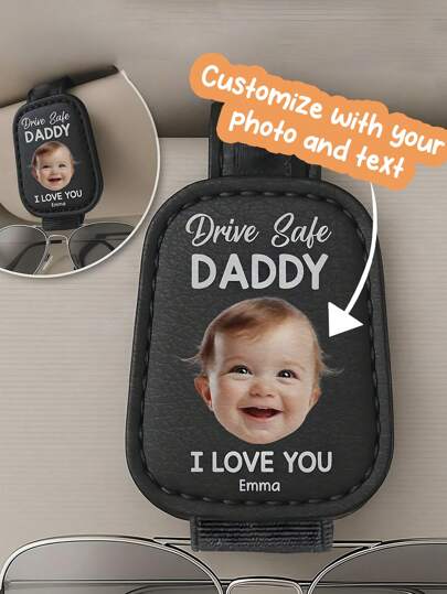 Custom Photo Car Sun Visor Decoration For Dad Personalized Driving Reminder With Child Picture And Text Thoughtful Fathers Day Gift From Kids Add Your Baby Or Family Image Create Unique Message To Show Love On The Road Heartwarming Custom Car Accessory To Make Every Drive Special And Meaningful Ideal For Fathers Birthday Anniversary Holiday Or Just Because