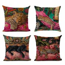 1/2/4pcs Vibrant Leopard Print Polyster Throw Pillow Cover, 17.7x17.7 Inch - Durable, Machine Washable With Zip Closure, Contemporary Style Decorative Cushion Case For Living Room & Bedroom Sofas, Throw Pillows For Couch,Fall Decor,Autumn Decor,Room Decor - Multicolor - View 19