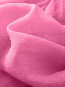 Women's Casual Loose Linen Embroidered Blouse, Spring/Summer - Rose Red - View 6