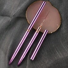1pc Metal Handle French Stripe Liner Nylon Brush 3d Tips Manicure Ultra-Thin Line Drawing Pen Brushes Painting Nail Art Tools Christmas
