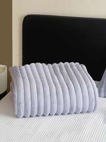 1 Pieza 180*220CM Manta De Matrimonial Tiro De Piel Sintética De Conejo Con Cortes A Rayas Anchas,Manta Suave De Doble Cara Para Cama O Sofá,Informal Para La Siesta En La Oficina
