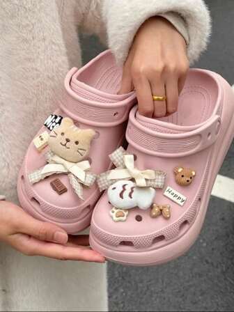 11Pcs/Set Cute Style Bow Kitten Fish Brown Tie Cave Shoes DIY Decoration Accessories