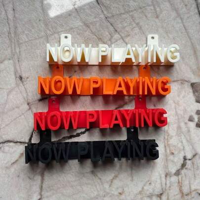 1pc Plastic Wall-Mounted Black Vinyl Record Frame "Now Playing" Album Cover Display Rack Decor LP Stand