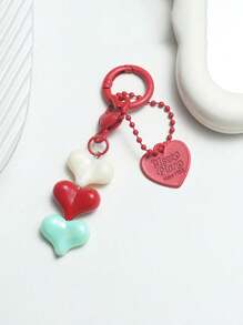 2D Flat, 1pc New Acrylic Colorful Heart Pendant Mobile Phone Case Ornament Accessories Earphone Bag Hanging Ornaments Car Accessories Bag Charm