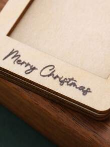 Fröhliche Weihnachten Bilderrahmen Ornamente, Weihnachtsbaum Hängedekoration, erste Weihnachten von Herrn und Frau, leere Holzbilderrahmen, Paar Bilderrahmen Ornament, DIY Foto Aufhänger für Zuhause, Weihnachts-Hochzeitsfoto Dekoration für Zuhause, Weihnachts Heimdekoration