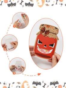 12 件万圣节鬼脸图案卡片糖果袋套装、不给糖就捣蛋卡片礼品袋、万圣节派对装饰、万圣节不给糖就捣蛋装饰、万圣节快乐装饰、万圣节装饰、家居派对礼物、节日派对礼品