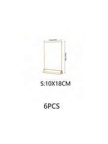1/6 Stück Acryl Schilderhalter mit goldener Umrandung, klarer Papierhalter Tisch-Menüständer für Hochzeit, Büro, Restaurant, Tischplatzkartenhalter - 1 Stück - Übersicht 14
