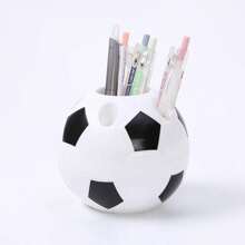 1pc Soccer Shaped Pen Pencil Holder Toothbrush Stand Desktop Organizer Student Git Home Office Decor Storage Tool Supplies Stationery Accessories