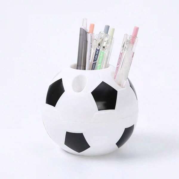 1pc Soccer Shaped Pen Pencil Holder Toothbrush Stand Desktop Organizer Student Git Home Office Decor Storage Tool Supplies Stationery Accessories