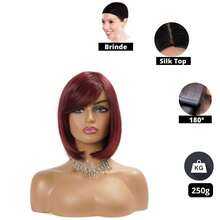 Short Long Bob Wig 40cm - Modern Cut, High Quality Fiber | Yan Hair - 紅木色 - 查看 3