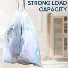 5-Roll 75pcs Thick Portable Garbage Bag Drawstring Closure, Suitable For Use In Homes And Offices, Kitchens, Bathrooms, Bedrooms, Living Rooms, And Toilets. Multi Functional Thickened Disposable Heavy-Duty Drawstring, High-Quality Cleaning Supplies,Trash Bags
