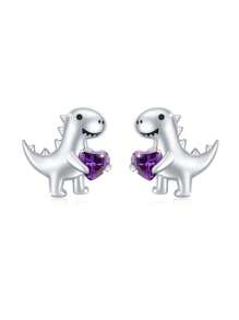 1 Paar süße S925 Sterling Silber Dinosaurier Ohrstecker, geeignet für täglichen Gebrauch von Frauen, Geschenk für Schwestern, beste Freunde, Geburtstag, Jahrestag