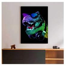 1pc Frameless DJ Monkey Crocodile Giraffe Animal Portrait Posters Vintage Painting Printing Sunglasses Alpaca Canvas Wall Arts Modern Living Room Bedroom Dormitory Study Bar Interior Wall Decoration Home Decoration