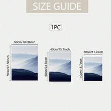 3幅蓝山大型雾霭风景画，北欧艺术海报，卧室客厅家居墙壁艺术画（可选画框） - 彩色 - 查看 7