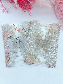 25 piezas de Tarjetas de invitación con mariposas cortadas con láser, adecuadas para decoraciones de bodas, compromisos, cumpleaños, bautizos y bautismos (excluyendo tarjetas interiores y sobres)