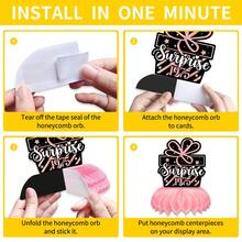 9pcs Dekorasi Pesta Ulang Tahun Wanita ke-30/40/50 - Dekorasi Meja Bola Sarang Lebah Tema Rose Gold, Ciptakan Suasana - mawar emas - View 5