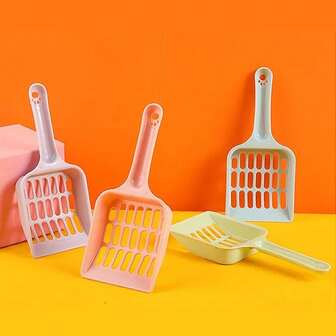 1 件宠物猫砂铲，新款时尚糖果色手柄迷你猫砂盆清洁器，猫咪清洁用品