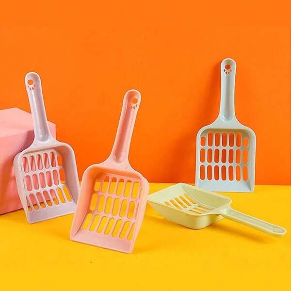 1pc Pet Cat Litter Scoop, New Stylish Candy Color Handle Mini Cat Litter Box Cleaner, Cat Cleaning Supplies
