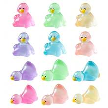 من 3/5/10/20/36 قطعة من تماثيل الحيوانات المصغرة المضيئة بأشكال البط المتعب، لديكور الأصيص والمناظر الطبيعية المصغرة، تمثال حيوان من الراتنج لديكور الأصيص ، حرفية مناظر طبيعية مصغرة، ديكور الحديقة، إكسسوارات داخل السيارة، حفلات، هدايا عيد ميلاد مثالية، هدايا الحفلات، مملوء لأكياس الحفلات (ألوان عشوائية)