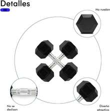 Par de Mancuernas Hexagonal, Set de Pesas, Pesas para Ejercicio en Casa, Pesas para Ejercicio, Mancuernas para Ejercicio Hexagonales, de Acero Moleteado y Cubierta de Caucho - 15 libras - Ver 4