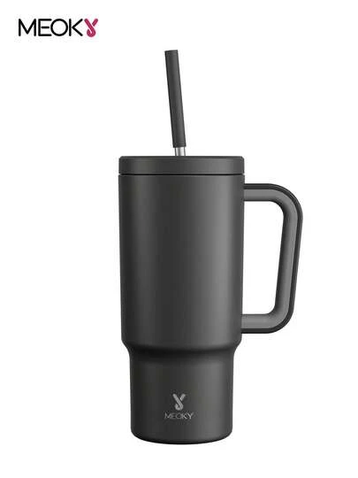 24盎司带手柄玻璃杯、真空隔热不锈钢旅行杯和吸管、真空隔热水瓶、保温杯、可重复使用的不锈钢瓶 - 可使饮料保冷长达24小时