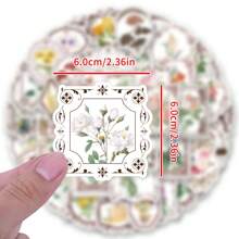50 pezzi Adesivi per fiori da giardino, adesivi estetici in vinile per scrapbooking, diario, computer portatile, paraurti, skateboard, borraccia, computer, telefono, cartone animato, casco, auto, adesivi e decalcomanie