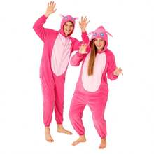 Lilo & Stitch Adult Kigurumi Pajamas Plush Unisex Cosplay Costume Stitch - Pink - View 5