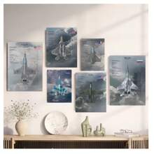1pc Frameless Aircraft Fighter Military Posters Vintage Painting Sky Plane Printing Wall Arts Picture Modern Living Room Bedroom Dormitory Study Office Wall Decoration Home Decoration
