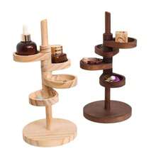 1pc Rotating Wooden Jewelry Organizer, Entryway Key Holder & Perfume/Jewelry Display Rack