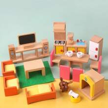 Juego de mini modelos de muebles, juguetes de casitas de juego para niñas, accesorios para el salón de preescolar en el jardín de infantes