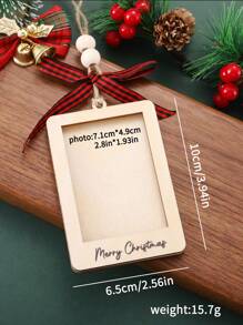 Fröhliche Weihnachten Bilderrahmen Ornamente, Weihnachtsbaum Hängedekoration, erste Weihnachten von Herrn und Frau, leere Holzbilderrahmen, Paar Bilderrahmen Ornament, DIY Foto Aufhänger für Zuhause, Weihnachts-Hochzeitsfoto Dekoration für Zuhause, Weihnachts Heimdekoration