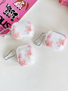 1pc Lily Flower, Butterfly Transparent Earbud Cases Set With 1pc Earbud Holder Clip. Compatible With AirPods Pro (2nd Gen), AirPods 3, AirPods Pro, AirPods 1/2, AirPods 4, And Headphones