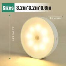 4 件/2 件运动传感器 LED 夜灯，带运动传感器的磁性粘贴式表面灯，可充电且节能，适用于走廊、卧室、厨房、楼梯、壁橱、房间 - 白色 - 查看 8