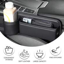 2-Pack Car Seat Gap Filler Organizer, Superior Leather Seat Gap Filler Organizer Storages For Car With Cable Hole Can Holders Phone, Sunglasses, Cup Holder Gap Bag Storage Box With Non-Slip Design, Universal Fit For Central Console Higher Than Seat, Multifunctional Console Side Pocket AccessoriesKeys 8in/30cm(L)*8.26in/20cm(H)*2in/5.08cm(W),Benefits Of A Car Gap Seat Filler Organizer,Prevents Lost Items:Prevents Lost Items: No More Fishing For Your Phone, Keys, Or Other Small Items That Slip Into The Hard-To-Reach Gaps Between Your Seats,Keeps Your Car Clean: By Blocking The Gaps, It Reduces The Amount Of Dirt, Crumbs, And Debris That Can Accumulate In Those Spaces,Improves Organization