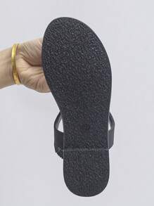 1 par de sandalias planas casuales cómodas y antideslizantes para adolescentes/niñas en verano