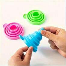 Set de 3 embudos plegables de colores aleatorios, embudo para alimentos, embudo de cocina plegable, embudo ancho para enlatados, embudo para botellas (Disponible en paquetes individuales y múltiples, verifique el producto que compra antes de realizar la compra)